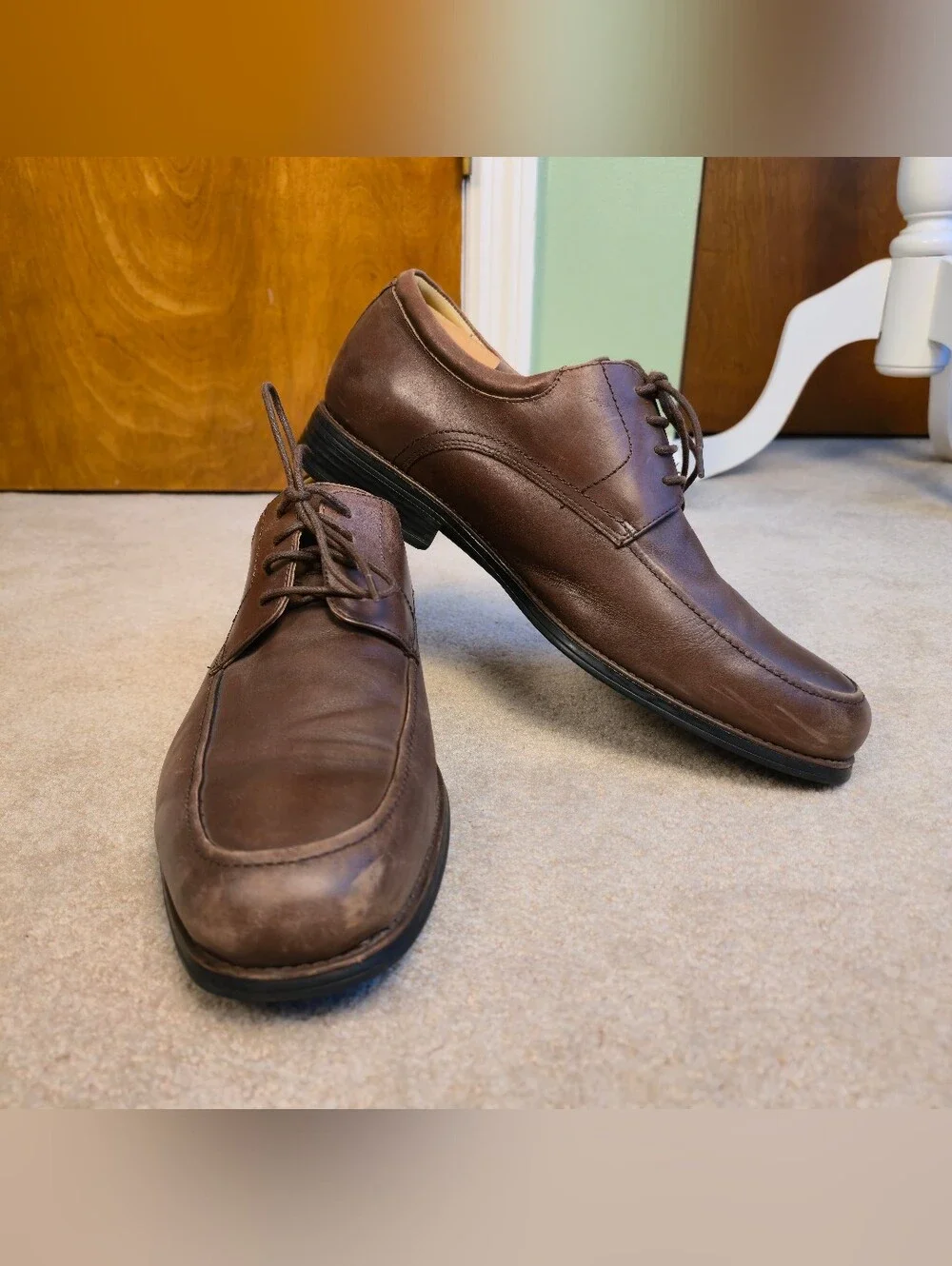 Johnston & Murphy Size 11.5 Brown Sheepskin Leather Oxford Dress Shoes #20-7430